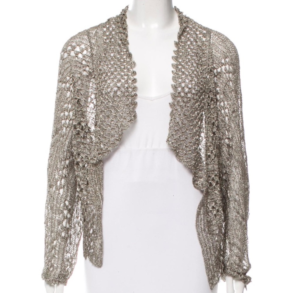 Rachel Roy Metallic Open Knit Sweater